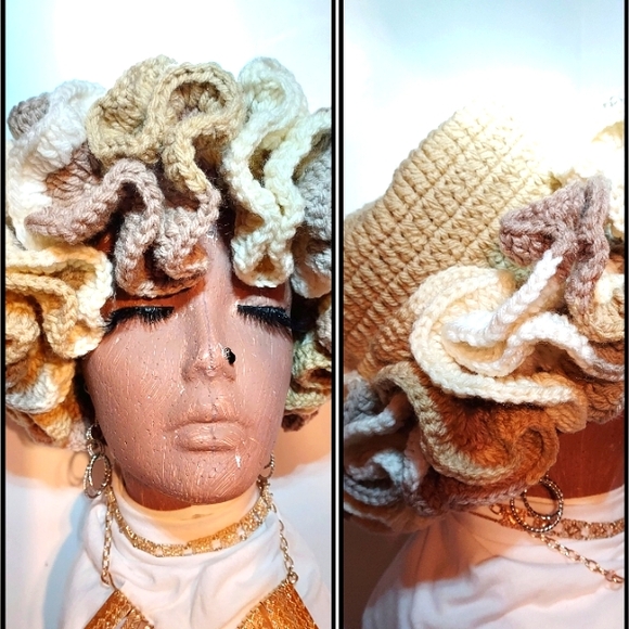 #L❤️VE:HANDMADE. Crochet Ruffle HAT - Picture 6 of 8